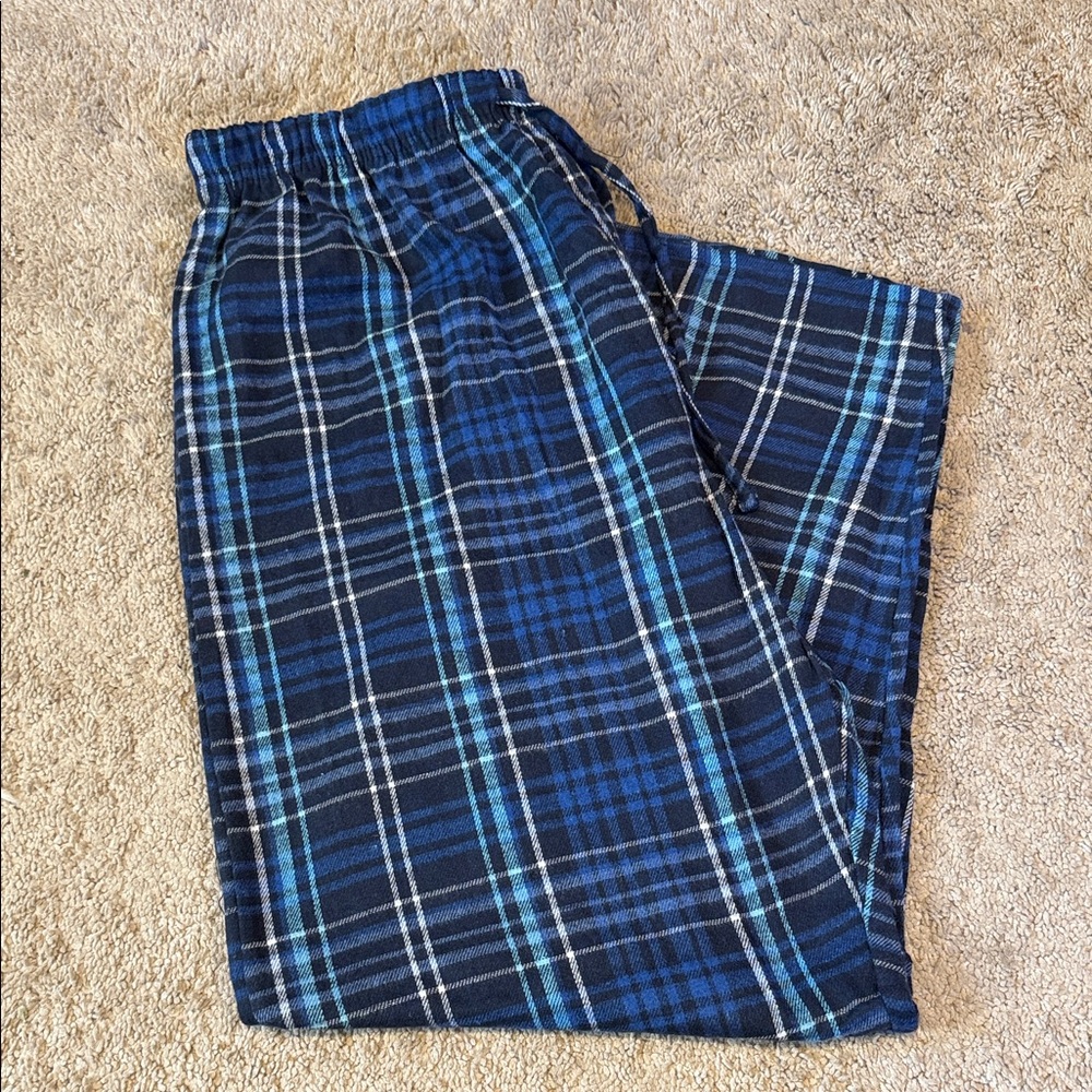 Blue Plaid Men's Sweatpants